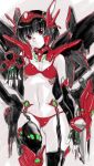  1girl armor bikini bikini_armor black_hair guardic_gaiden highres mecha_musume red_eyes shinama sketch swimsuit system_d.p. the_guardian_legend 
