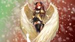  black_stockings brunette red_eyes tagme wings 