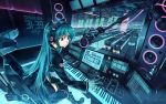  aqua_hair boots cockpit gloves hatsune_miku headphones headset long_hair microphone mikumix piano sittng speaker thigh-highs thighhighs train twintails vania600 vocaloid 