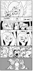 anger_vein angry applejack comic cutie_mark dragon_ball dragon_ball_z english_text fluttershy highres horrified indoors long_hair looking_at_viewer majin_vegeta mane_six_(my_little_pony) monochrome my_little_pony my_little_pony:_friendship_is_magic open_mouth out_of_character parody pegasus pinkie_pie pony_(animal) rainbow_dash rarity_(my_little_pony) shoutingisfun speech_bubble starlight_glimmer surprised sweat trixie_lulamoon twilight_sparkle unicorn_horn vegeta winged_unicorn