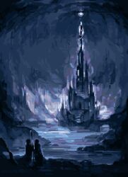  cavern dim_lighting hexh highres lake original people pixel_art scenery tagme tower 