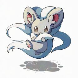  brown_eyes cinccino commentary english_commentary grey_fur looking_at_viewer mistray-art no_humans pokemon pokemon_(creature) signature simple_background solo white_background 