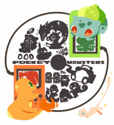  ? bone bulbasaur charizard charmander clefairy commentary_request cubone doll eevee fish game_link_cable hitofutarai holding holding_bone magikarp marowak mew_(pokemon) pokemon pokemon_(creature) pokemon_red/green/blue/yellow salamander simple_background snorlax spoken_question_mark squirtle starter_pokemon_trio stuffed_toy substitute_(pokemon) turtle venusaur white_background 