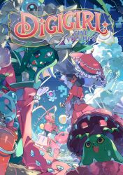  6+girls absurdres amphimon ariemon ball beach beachball black_sclera blue_sky bonnet bucket chibikemo clam clouds colored_sclera colored_skin digimon digimon_(creature) green_skin highres japanese_clothes jellyfish jellyfish_girl jellymon kimono lamia lamiamon monster_girl multiple_girls ocean oyster palm_tree parasol pink_kimono pink_scales pink_skin puyomon puyoyomon ranamon robo_nonagon shakomon shell shellmon sky snake_hair sweatdrop tentacle_hair tentacles tree umbrella winged_arms wings 