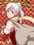  bag christmas melty_blood nagato123 ponytail purple_eyes riesbyfe_stridberg sack santa_costume smile solo tsukihime violet_eyes white_hair 