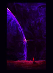  astronaut commentary flashing hexh original pixel_art planet purple_sky scenery sky space star_(sky) starry_sky 