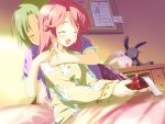  bed crying game_cg hisakaki_komomo hoshizora_no_memoria kogasaka_chinami pajamas pink_hair shida_kazuhiro 