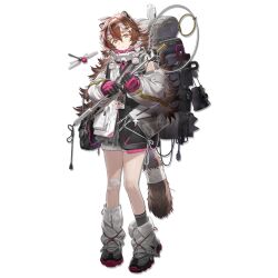  1girl ahoge animal_ear_fluff animal_ears arknights backpack bag bahao_diqiu bandaid bandaid_on_knee bandaid_on_leg bare_legs bare_shoulders black_bag black_gloves black_jacket black_socks boots braid brown_hair bug cable closed_mouth detached_sleeves dragonfly drone freckles frilled_skirt frills full_body game_asset gloves grey_eyes grey_skirt hair_between_eyes hair_intakes hair_ornament hairclip holding holding_staff id_card jacket lantern lightning_bolt_hair_ornament lightning_bolt_symbol long_hair looking_at_viewer messy_hair multicolored_gloves multicolored_hair multicolored_jacket non-web_source official_art pink_gloves raccoon_ears raccoon_girl raccoon_tail radio_antenna shorts shoulder_bag simple_background skirt sleeping_bag sleeveless sleeveless_jacket socks solo staff standing tachi-e tail tail_strap tassel thick_eyebrows timeslot_(arknights) transparent_background twin_braids two-tone_gloves two-tone_hair two-tone_jacket wavy_mouth white_boots white_hair white_jacket white_shorts white_sleeves 