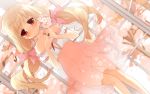  blonde_hair cafe_sourire dress flower kurot ogiwara_kyouko panties red_eyes see_through underwear 