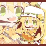  blonde_hair blush c.c._lemon chibi food food_themed_clothes fruit green_eyes hat lemon long_hair nijiirosekai open_mouth personification satsuki_mei_(sakuramochi) smile 