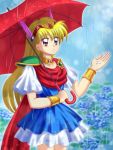  1girl akazukin_chacha bracelet chacha flower highres hydrangea jewelry magical_princess mimimix solo umbrella 