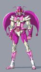  armor belt boots cure_happy fusion kamen_rider parody pink precure red_eyes smile_precure! twintails wrist_cuffs 
