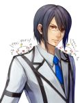 blue_hair glasses inukichi kagami_makoto_(sacred_seven) male necktie red_eyes sacred_seven solo 