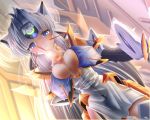  1girl android blue_eyes blue_hair breasts kos-mos large_breasts long_hair melficexd xenosaga 