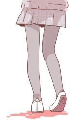  1girl commentary_request grey_pantyhose grey_skirt lower_body nishida_yume original pantyhose plaid_clothes plaid_skirt pleated_skirt shoes simple_background skirt solo standing white_background white_shoes 