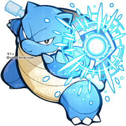  04sora40 blastoise cannon claws commentary_request hydro_pump_(pokemon) looking_at_viewer no_humans pokemon pokemon_(creature) pokemon_move shell shoulder_cannon white_background 