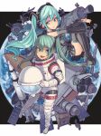  boots detached_sleeves dual_persona earth green_eyes green_hair hatsune_miku headphones helmet long_hair multiple_girls necktie ros satellite skirt space space_craft space_shuttle spacesuit thigh-highs thigh_boots thighhighs twintails vocaloid 