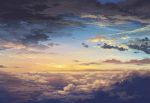  cloud from_above highres horizon juuyonkou no_humans no_lineart original scenery scenic sky sunset 