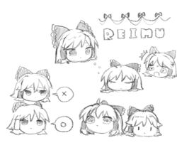  6+girls ^^^ bow character_name closed_eyes commentary_request frilled_bow frilled_hair_tubes frills greyscale hair_bow hair_tubes hakurei_reimu monochrome multiple_girls open_mouth spoken_x surprised touhou yukkuri_shiteitte_ne yukkurizmin |_| 