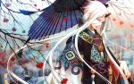  akuma demon horns japanese_clothes male tagme umbrella white_hair 