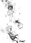  highres monochrome rumia short_hair simple_background takeuma touhou white_background youkai 