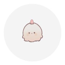  berry blush chibi closed_mouth dot_mouth food food-themed_hair_ornament food_on_head fruit ghost hair_ornament holding holding_food leaf light_blush naiguozi no_humans object_on_head original profile_picture seed strawberry strawberry_hair_ornament white_background 