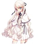  chiisana_majo_to_soratobu_kitsune dress flower long_hair looking_at_viewer ooyari_ashito original ribbon white_hair 