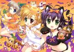  :3 :d :o :x ;) absurdres animal_ears basket bat bell blonde_hair blue_eyes brown_hair bunny cape cat_ears cat_paws cat_tail corona_timir dress einhart_stratos fang fate_testarossa fujima_takuya ghost gloves green_eyes green_gloves hair_ornament hairband halloween halo heart heart_eyes heterochromia highres holding jack-o&#039;-lantern jack-o'-lantern long_hair lyrical_nanoha mahou_shoujo_lyrical_nanoha mahou_shoujo_lyrical_nanoha_vivid miura_rinaldi multiple_girls navel o_o open_mouth paws pink_hair pumpkin purple_eyes purple_hair rabbit red_eyes rio_wezley side_ponytail silver_hair skirt sleeveless sleeveless_dress smile star tail tail_bell takamachi_nanoha twintails vivio wand white_wings wings wink yagami_hayate 