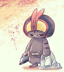 animal_focus artist_name cat closed_mouth commentary_request dated faiz_driver full_body highres holding holding_unworn_clothes kamen_rider kamen_rider_555 kamen_rider_faiz rider_belt tonteki555 translation_request 