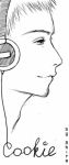 1boy headphones imakoo lowres male monochrome portrait profile short_hair 