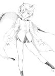  antennae cape highres monochrome short_hair shorts simple_background solo takeuma touhou white_background wriggle_nightbug 