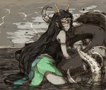  circlet feferi_peixes frown goggles grey_skin homestuck horns jewelry looking_at_viewer monster ocean shirt skirt xxmioxx 