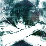  bad_id black_hair boy character_name clone_gintoki crossed_arms fumio_(murashigure) gintama hair_over_one_eye male red_eyes solo 