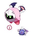  character_request kirby_(series) mask meta_knight mie_nabe musical_note no_humans simple_background spoken_musical_note white_background wings 