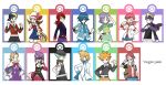  6+boys adjusting_hat ahoge akane_(pokemon) aqua_eyes arms_up backpack backwards_hat bad_id bag baseball_cap belt black_hair blonde_hair blue_eyes blue_hair bow bowtie brown_eyes brown_hair cabbie_hat cape domino_mask formal gloves gold_(pokemon) grey_eyes gym_leader hair_ornament hair_over_one_eye hand_on_hip hat hayato_(pokemon) headband hips itsuki_(pokemon) jacket jewelry kasumi_(pokemon) kotone_(pokemon) lance_(pokemon) long_hair low_twintails mask matsuba_(pokemon) minaki_(pokemon) multiple_boys multiple_girls necklace one-piece_swimsuit ookido_green open_mouth orange_hair overalls pink_eyes pink_hair pointing pokemon pokemon_(game) pokemon_hgss popped_collar purple_eyes purple_hair red_(pokemon) red_(pokemon)_(remake) red_hair redhead scarf serious short_hair shorts silver_(pokemon) smile suit swimsuit tsukushi_(pokemon) vanilla1034 violet_eyes vs_seeker wristband 