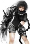  armor black_hair gloves lips metal_gloves original rofuro-e solo standing white_background 