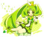  boots brooch character_name choker cure_march green_eyes green_hair hair_ornament jewelry long_hair midorikawa_nao natsumi_(natumi06) open_mouth precure shorts_under_skirt simple_background skirt smile_precure! tiara tri_tails very_long_hair wrist_cuffs 