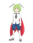  androgynous antennae cape clenched_hand green_eyes green_hair kieeyo serious shoes simple_background socks solo touhou wriggle_nightbug 