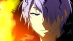  anime_coloring face fire garry_(ib) gary_(ib) hair_over_one_eye ib purple_hair serious solo yodobashi_yuo 