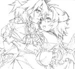  citri copyright_request looking_at_viewer monochrome open_mouth short_hair smile yuetsuki_(ash) 