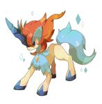  alternate_form blue_eyes furry hooves horn keldeo mane no_humans pokemon simple_background sparkle tail 