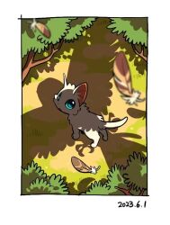  :o animal animal_focus baby_animal bird blue_eyes border canon_event cat chinese_commentary commentary_request dated feathers full_body grass hawk imminent_death kitten looking_up no_humans outdoors rehtaef shadow snowkit standing the_prophecies_begin tree warrior_cats white_border white_cat 