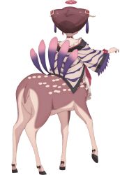  1girl brown_hair clantail deer_girl dress frilled_dress frills from_behind highres horns japanese_clothes lolita_fashion magical_girl mahou_shoujo_ikusei_keikaku mahou_shoujo_ikusei_keikaku_restart monster_girl official_art short_hair tassel third-party_source transparent_background wa_lolita wide_sleeves 