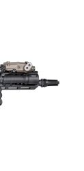  assault_rifle blue_archive compensator fte_(fifteen_199) gun highres kanna_(blue_archive) rifle sig_mpx sig_sauer simple_background submachine_gun weapon weapon_focus white_background 