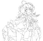  citri copyright_request flower lineart looking_at_viewer monochrome simple_background smile solo white_background yuetsuki_(ash) 