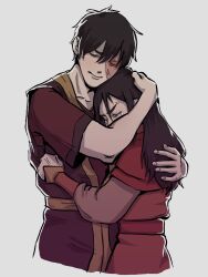  avatar:_the_last_airbender avatar_legends azula black_hair brother_and_sister closed_eyes comforting commentary crying e5ywf4 english_commentary family highres hug long_hair scar scar_on_face short_hair siblings zuko 