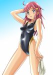  1girl blue_eyes competition_swimsuit highres karasuke_d katou_marika long_hair miniskirt_pirates one-piece_swimsuit pink_hair swimsuit 