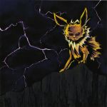  highres jolteon lightning looking_at_viewer no_humans pokemon pokemon_(creature) sam_boyd signature solo 