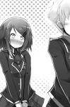  1girl baka_to_test_to_shoukanjuu blush hua kinoshita_yuuko monochrome school_uniform yoshii_akihisa 