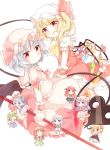  &gt;_&lt; 6+girls apron ascot bat_wings blonde_hair blue_dress blue_hair book_stack bow braid cirno closed_eyes crescent daiyousei dress fairy_wings flandre_scarlet flying green_hair hair_bow hair_ribbon hat hat_ribbon head_wings highres hong_meiling ice ice_wings impaled izayoi_sakuya knife koakuma laevatein lip_licking long_hair long_sleeves maid maid_headdress minigirl multiple_girls open_mouth outstretched_arms patchouli_knowledge puffy_sleeves purple_hair red_eyes redhead remilia_scarlet ribbon rumia shirt short_sleeves siblings side_ponytail sisters skirt skirt_set smile spear_the_gungnir star toadstool_(natadekoko) touhou twin_braids vest violet_eyes waist_apron wing_ribbon wings wrist_cuffs 